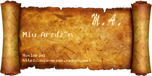 Miu Arzén névjegykártya